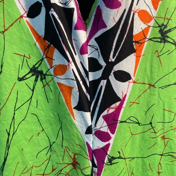 Sara Wax a line dress lime orange magenta L Handmade - Picture 8 of 16